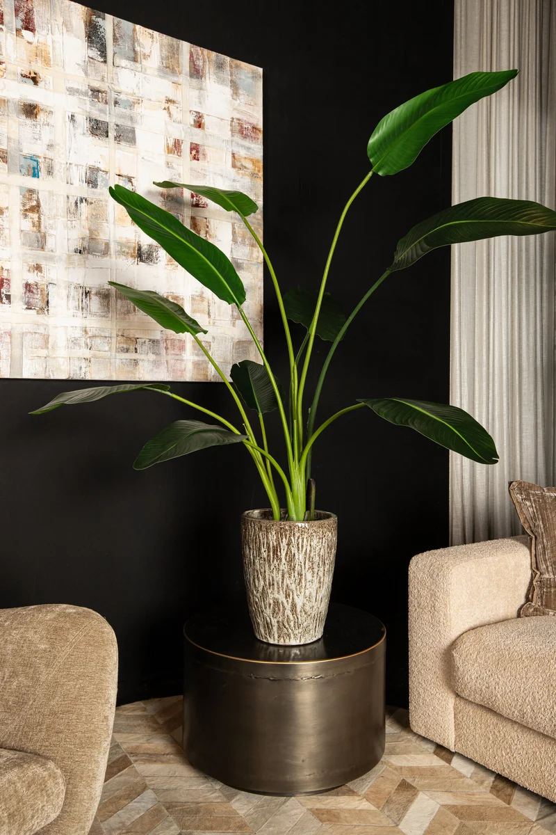 Künstlicher Bananenbaum L, Deko-Bananenpflanze grün, Kunstpflanze Bananenstaude grün, Höhe 150 cm