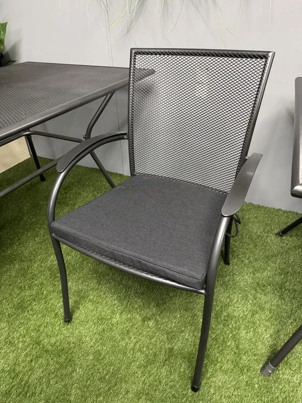 Metall Gartenstuhl, Metall Stuhl anthrazit