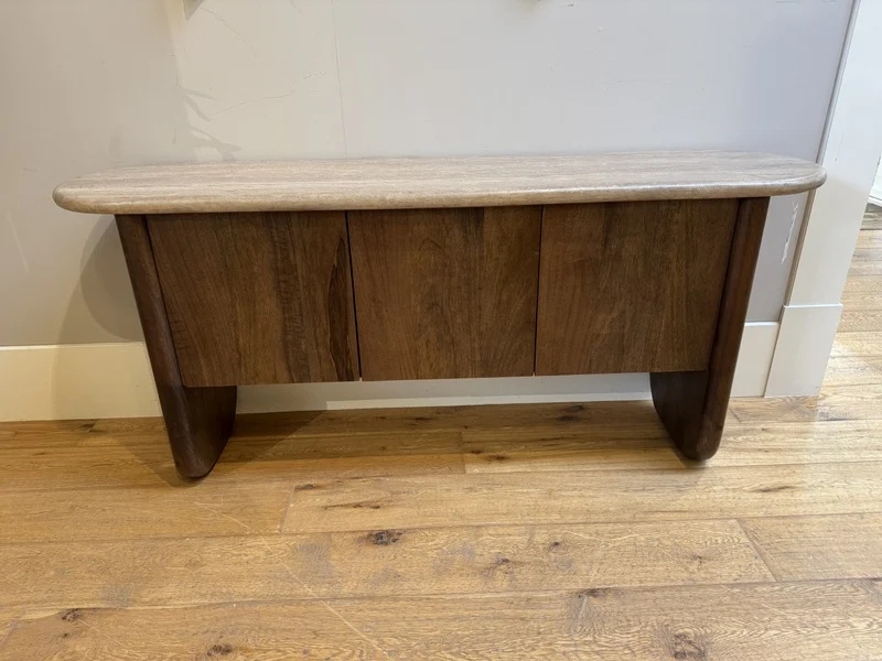 Sideboard Travertin-Stein, Konsole braun, Breite 170 cm