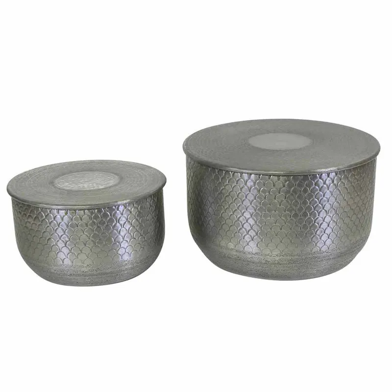 Orientalischer Beistelltisch Alava Silber