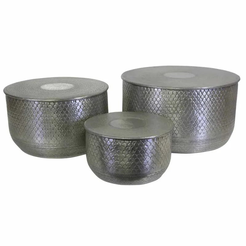 Orientalischer Beistelltisch Alava Silber