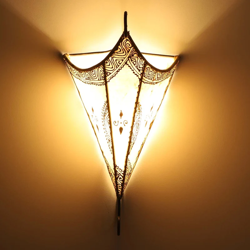 Marokkanische Leder Wandlampe Mouna