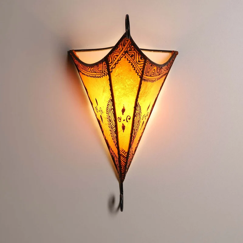 Marokkanische Leder Wandlampe Mouna