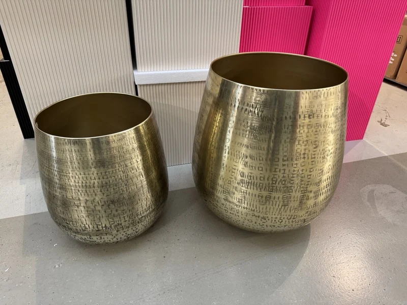 Blumentopf Metall Bronze, Pflanzkübel Bronze Metall, Durchmesser 55 cm