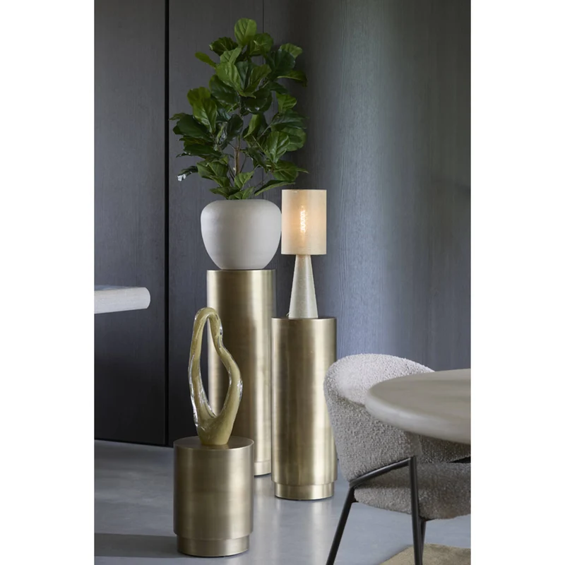 Säule rund Gold-Bronze, Dekosäule Metall Gold, Höhe 100 cm