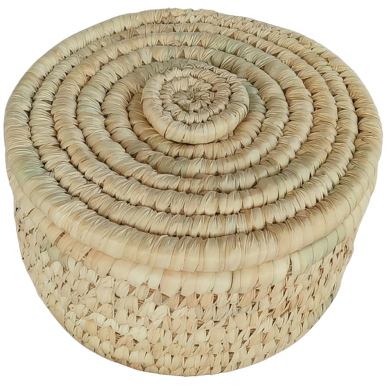 Aufbewahrungskorb mit Deckel aus Palmblatt – Ø 22 cm