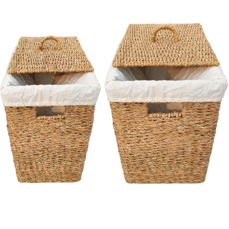 Aufbewahrungskorb mit Deckel – 2er-Set: 50 & 90 L