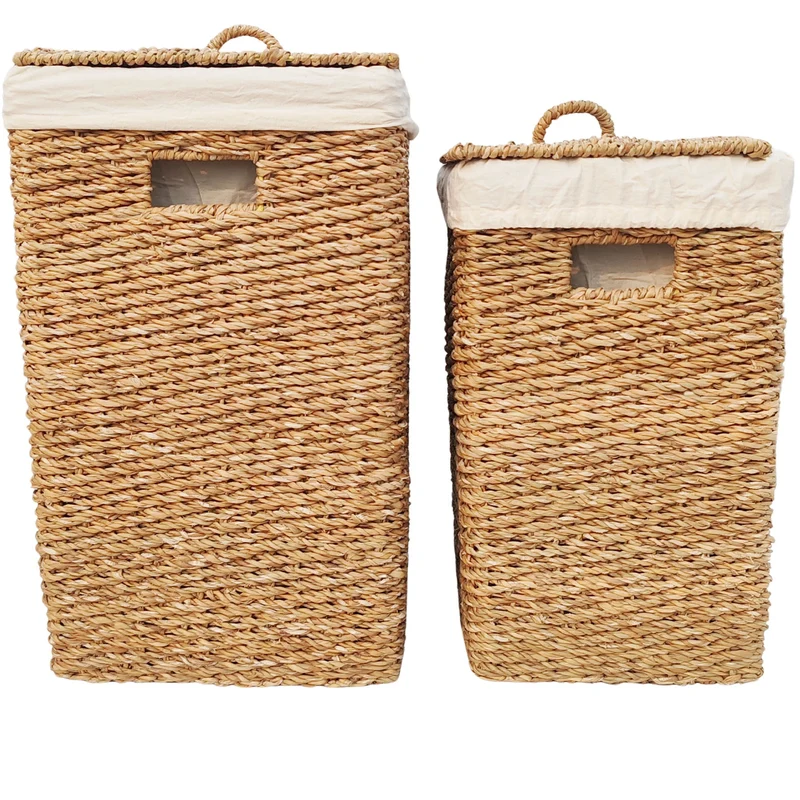 Aufbewahrungskorb mit Deckel – 2er-Set: 50 & 90 L