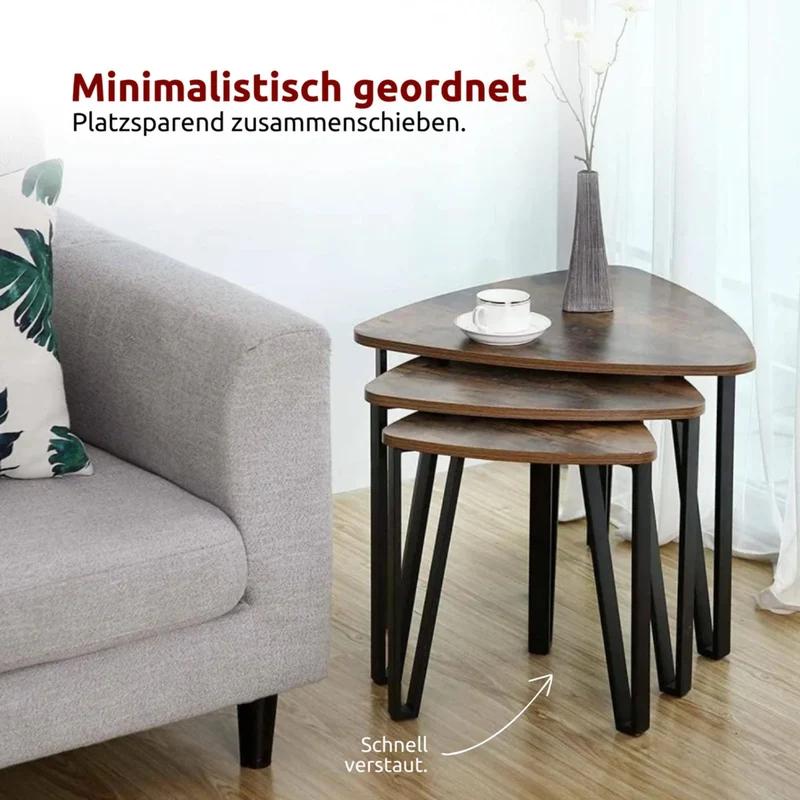 Couchtisch, Wohnzimmertisch, Holz & schwarzes Metall, stabil & langlebig, Couch Tisch für Wohnzimmer & Sofa, moderner Industrial Stil Indie