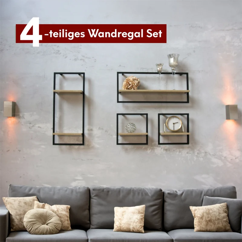Wandregal mit Rahmen MDF Sonoma High