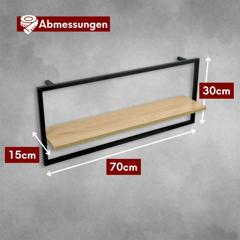 Wandregal mit Rahmen MDF Sonoma High
