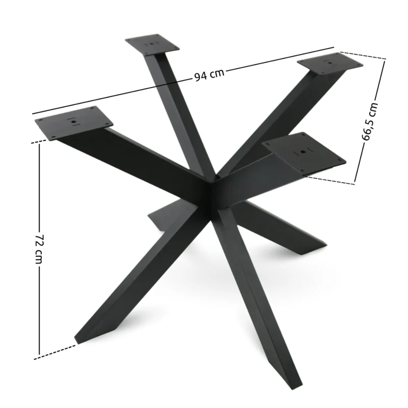 Hora Spider Tischgestell schwarz Metall 94 cm breit 72 cm hoch 150 kg