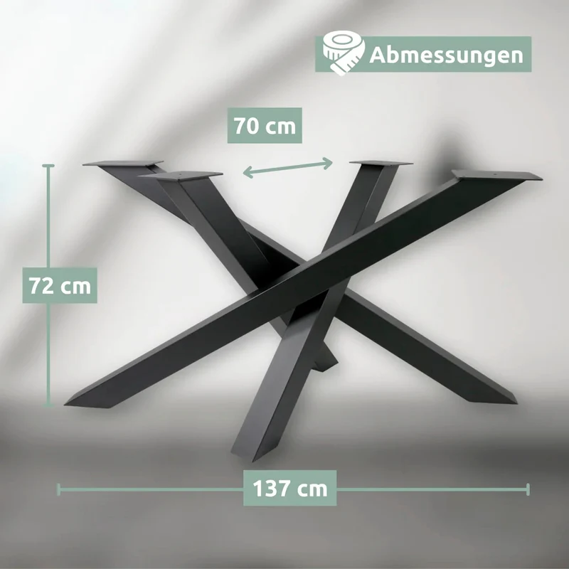 Tiempo Spider Tischgestell Mittelfuß aus Metall schwarz