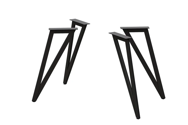 Dreieck Tischgestell Tischbeine Metall schwarz – Set aus 4 Füßen