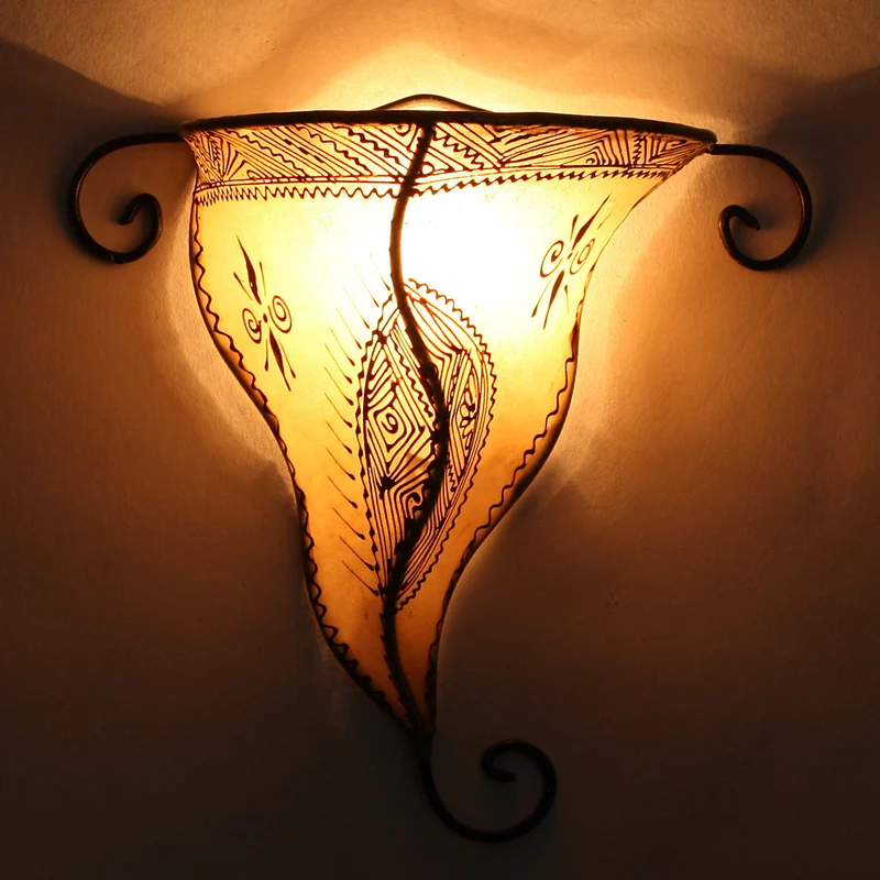 Henna-Wandlampe Nouna Weiß