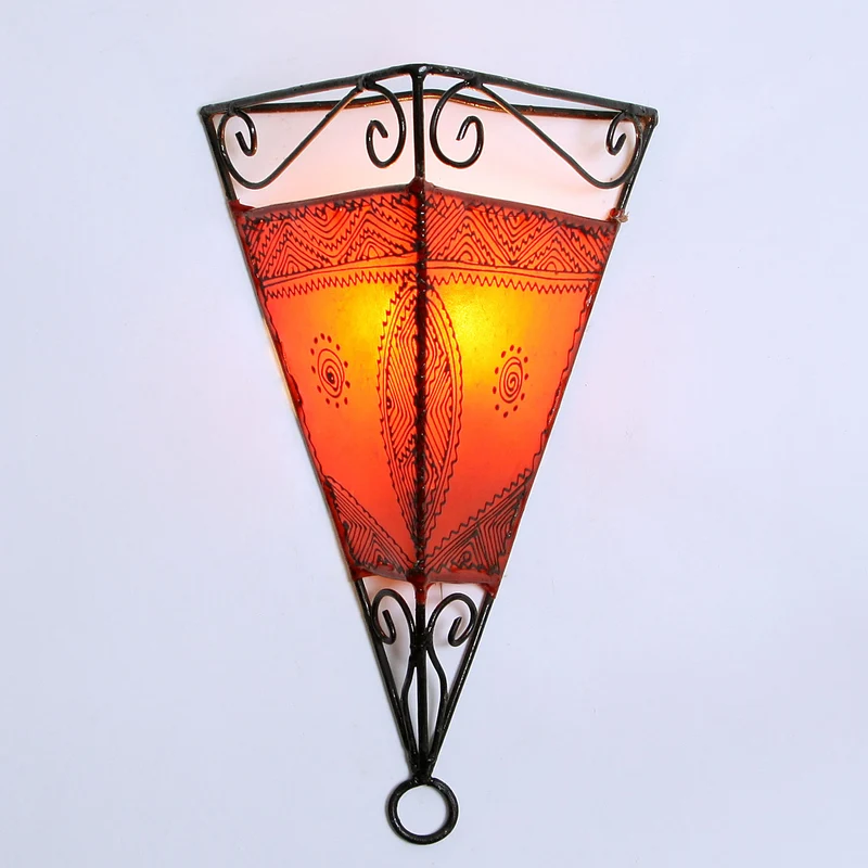 Leder-Wandlampe Emrah Orange