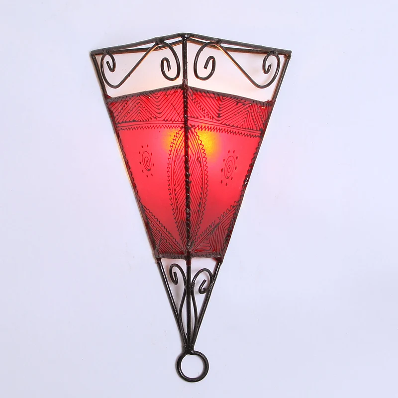 Leder-Wandlampe Emrah Rot