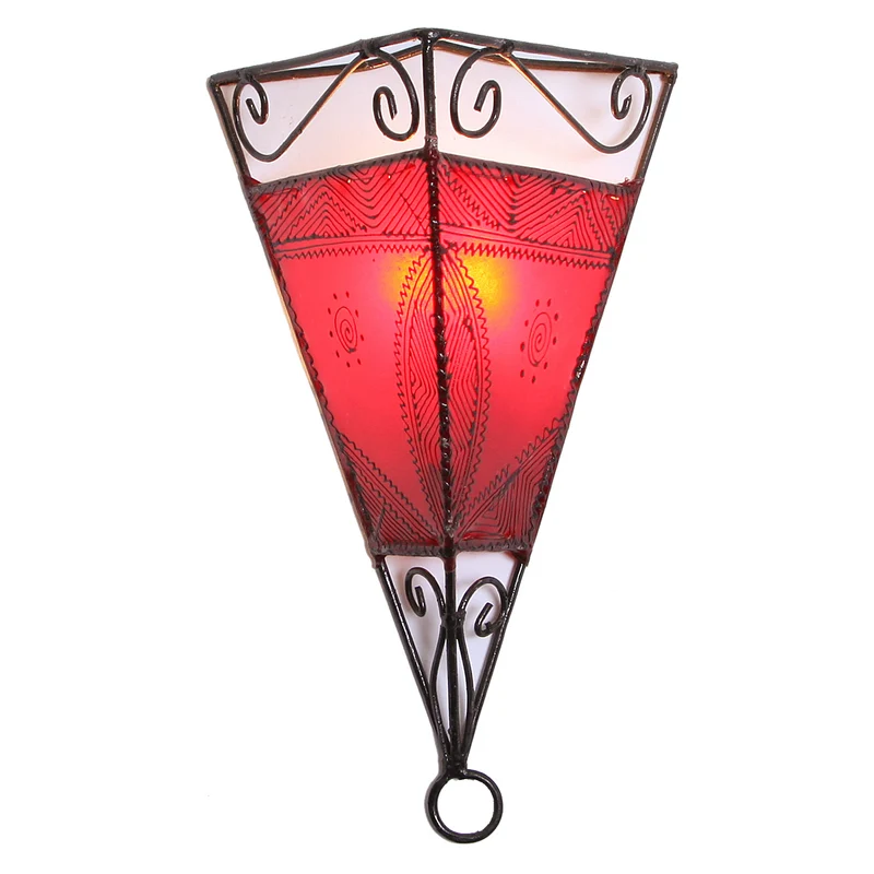 Leder-Wandlampe Emrah Rot